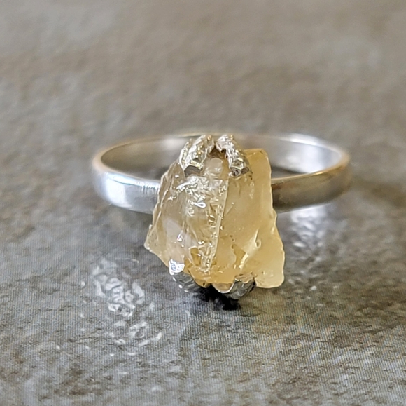 Native Jewelry - Native Citrine Quartz Gemstone Ring Womens Size 7 Sterling Silver Boho Jewelry